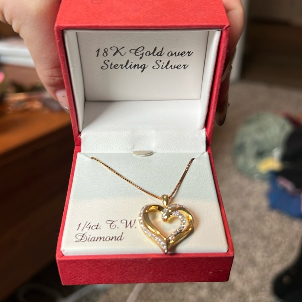 18k gold over sterling silver heart necklace